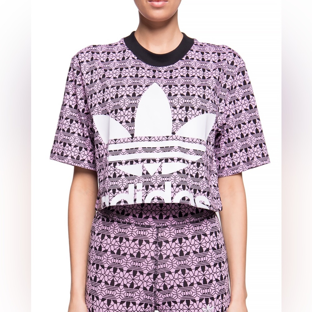 Adidas Originals Trefoil cropped t-shirt